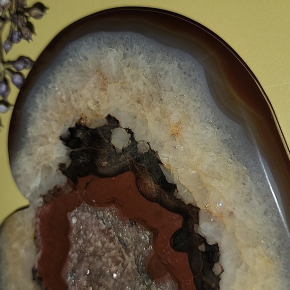 Large Druzy Carnelian Heart Shaped Crystal Carving - Picture 3 of 9